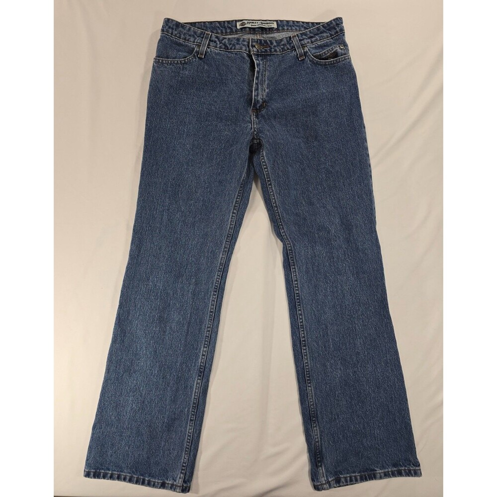 Harley-Davidson Jeans Womens 12R mediumWash Bootcut Cotton Biker 00s Vintage BS